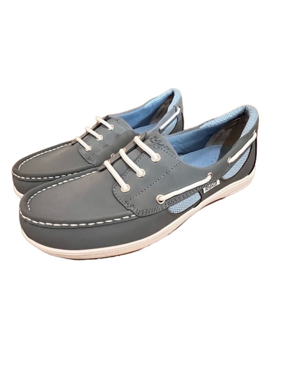 NWT Ryka 8 Gray Loafer Boat Shoe Leather Suede Casual Preppy Comfort Vacation